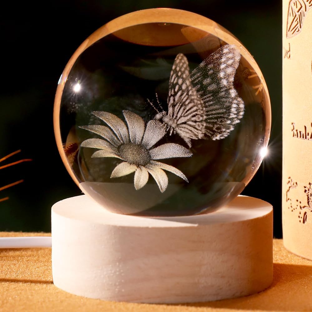 Butterfly 3D Crystal Ball