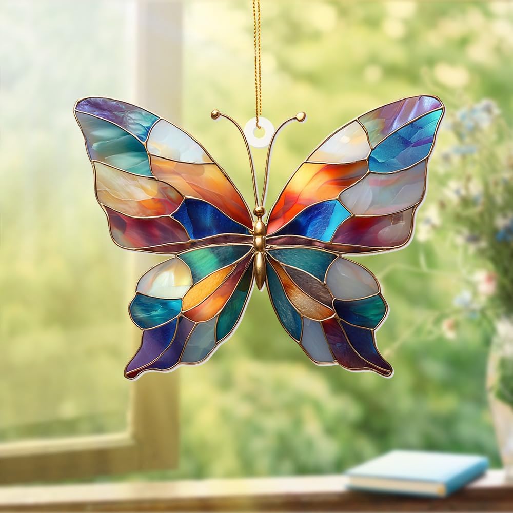 Stained Glass Butterfly Ornament