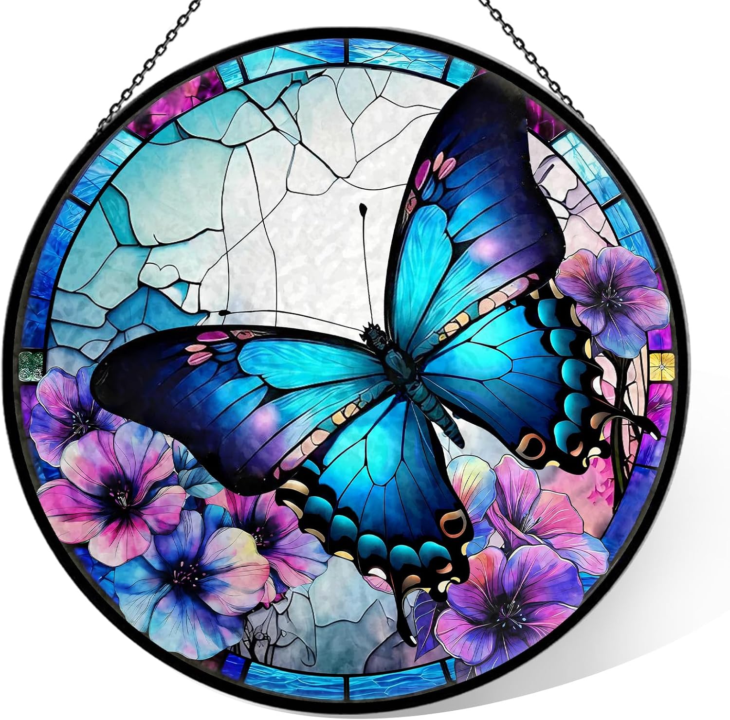 Butterfly Stained Glass Sun Catcher, 7.9