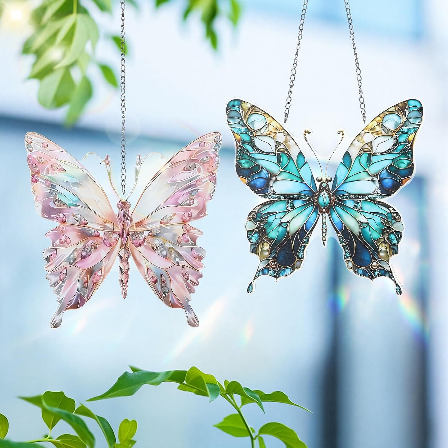 Acrylic Butterfly Suncatcher Ornament, 2pk