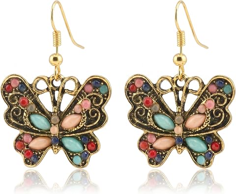 Butterfly drop earrings