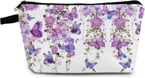 Floral Butterfly Makeup Bag