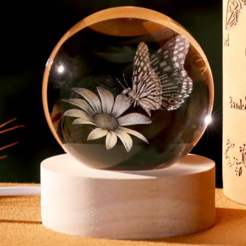 Butterfly 3D Crystal Ball
