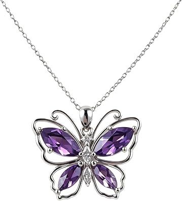Butterfly amethyst necklace