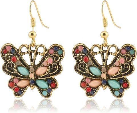 Butterfly drop earrings