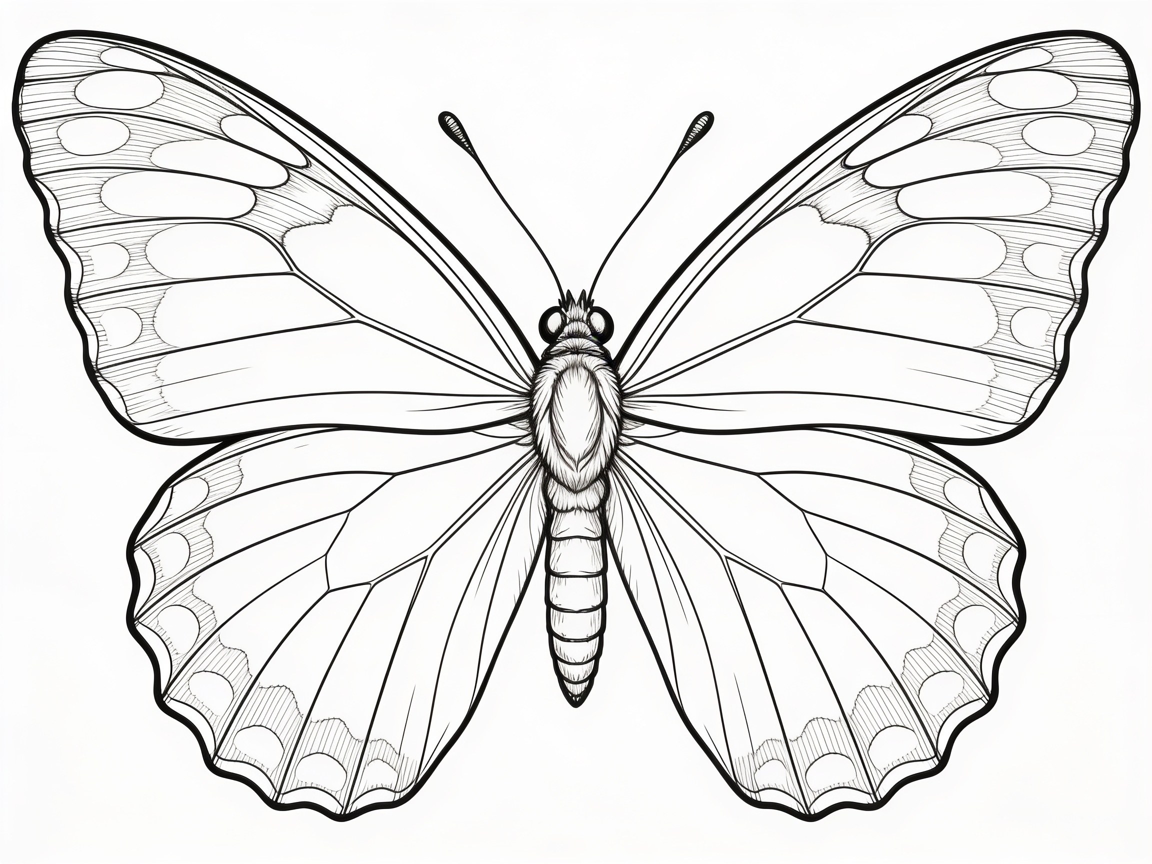 A line-art butterfly coloring page